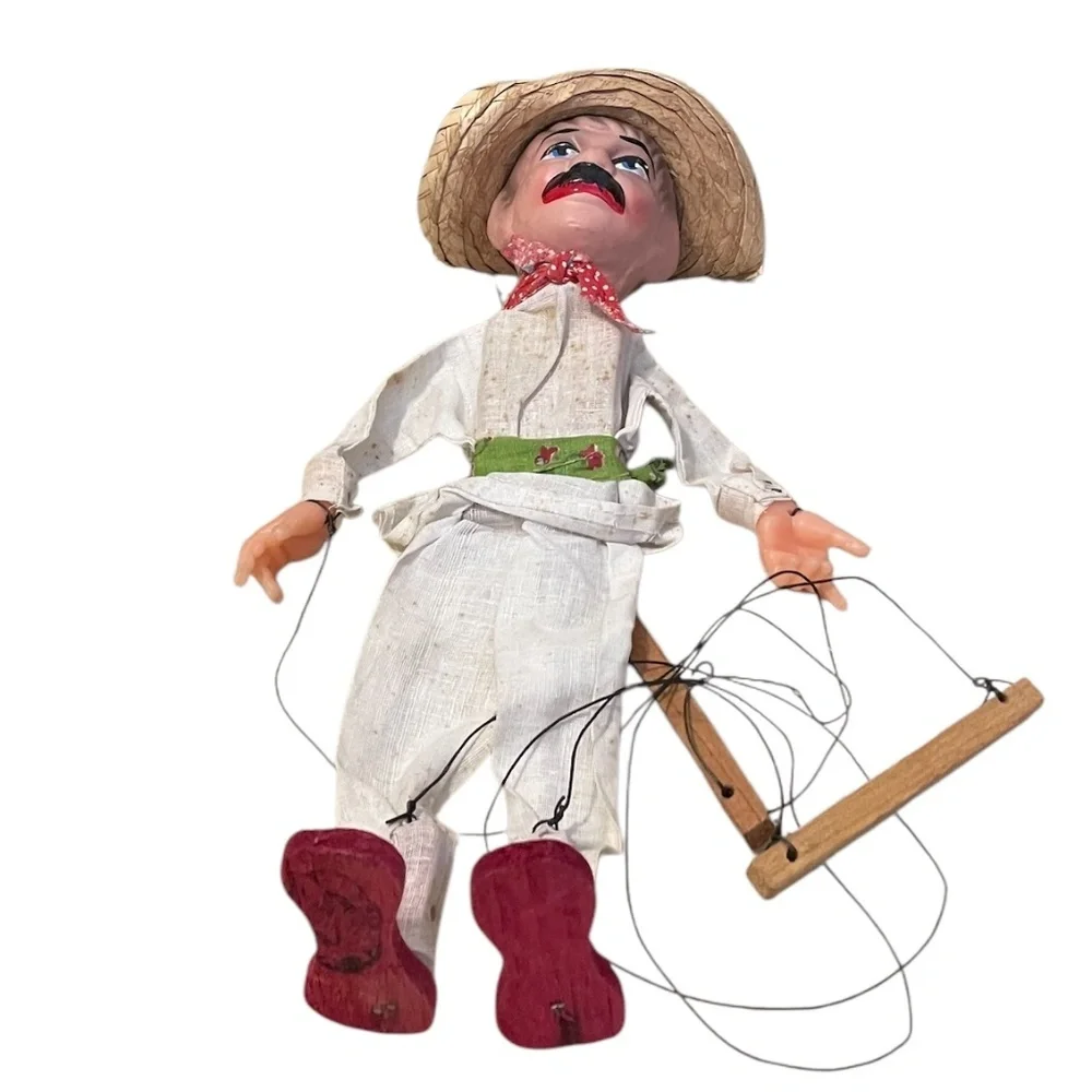 Vintage‎ Marionette Mexican Hand Puppet Doll.